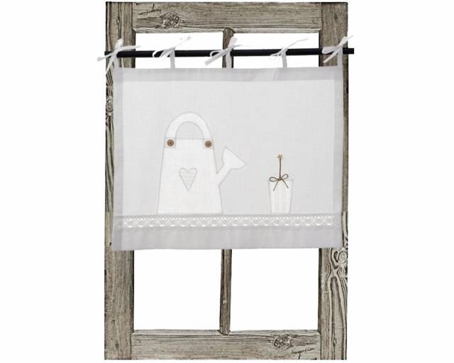 Summer Bow Curtain, White Shabby Chic Ribbons Tied Into Bows, Height & Width To Choose From - image 1