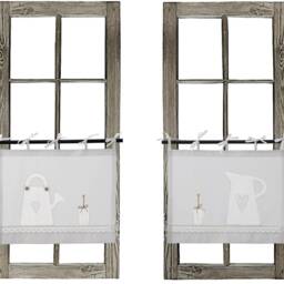Summer Bow Curtain, White Shabby Chic Ribbons Tied Into Bows, Height & Width To Choose From - thumbnail 3