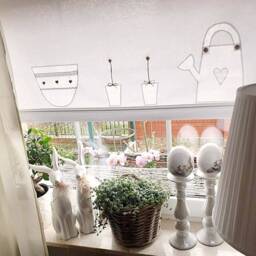 Summer Bow Curtain, White Shabby Chic Ribbons Tied Into Bows, Height & Width To Choose From - thumbnail 2