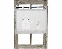 Summer Bow Curtain, White Shabby Chic Ribbons Tied Into Bows, Height & Width To Choose From - thumbnail 1