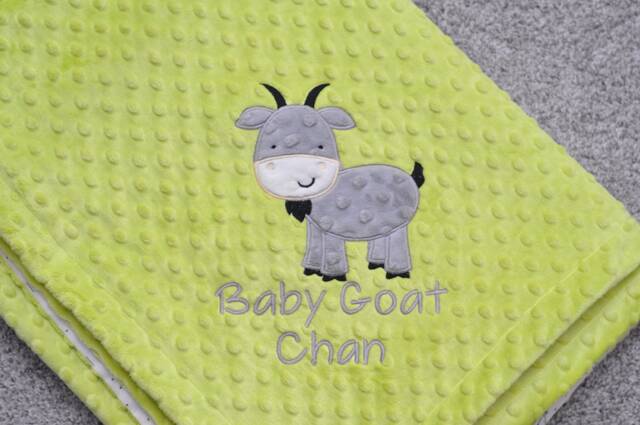 Baby Blanket Personalized Minky -Goat Baby Blanket-Sheep Blanket - Goat Blanket-Goat Boy Blanket-Girl - image 1