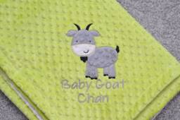 Baby Blanket Personalized Minky -Goat Baby Blanket-Sheep Blanket - Goat Blanket-Goat Boy Blanket-Girl - thumbnail 1