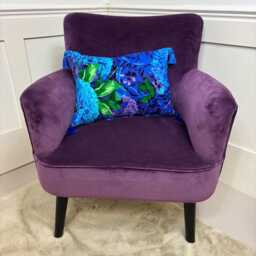 Luxury Velvet Armchair, Accent Pink, Purple, Gold, Olive, Orange Reading Chair - thumbnail 2