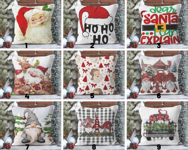 Santa Claus, Hat Throw Pillow Cover/Christmas Gnomes, Winter Christmas Deer Case/Red Green Cushion Cover/Merry Christmas, Gifts For Her - image 1