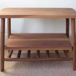 Handmade Solid Walnut Side Table With Dowel Shelf - thumbnail 3