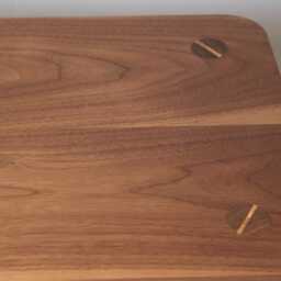 Handmade Solid Walnut Side Table With Dowel Shelf - thumbnail 4