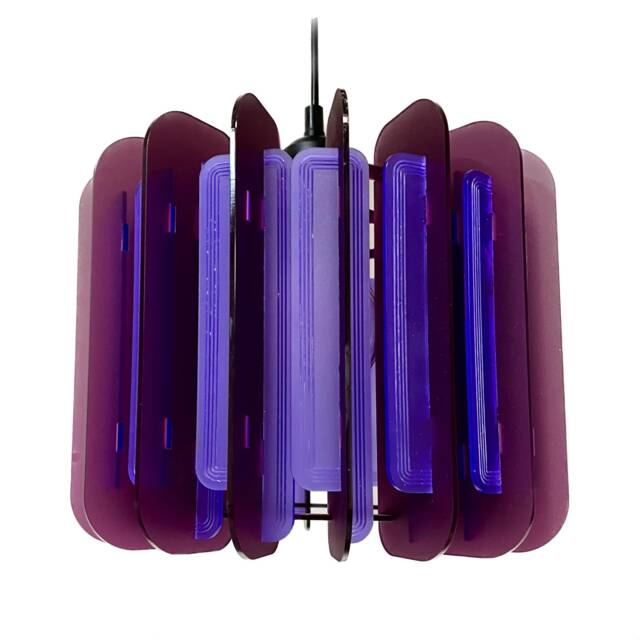 Opium Poppy Pendant Lamp Shade Plum & Violet Acrylic, Mid-Century Modern - image 1