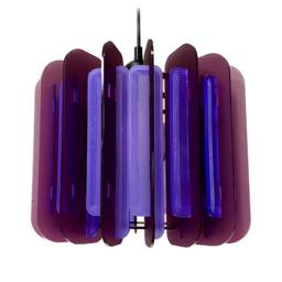 Opium Poppy Pendant Lamp Shade Plum & Violet Acrylic, Mid-Century Modern - thumbnail 1
