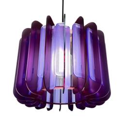 Opium Poppy Pendant Lamp Shade Plum & Violet Acrylic, Mid-Century Modern - thumbnail 2