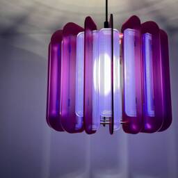 Opium Poppy Pendant Lamp Shade Plum & Violet Acrylic, Mid-Century Modern - thumbnail 3