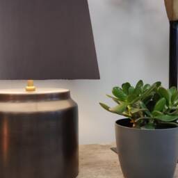 Charcoal Grey Extra Tall Cone Lampshade in Velvet, 50cm Height - thumbnail 2