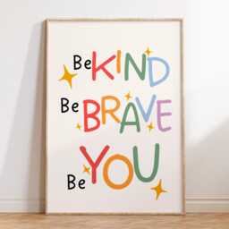 Rainbow Gallery Wall Prints - Kids Bedroom Posters Set Of 6 Positive Quotes Affirmations Playroom Nursery Print Toddler Children's - thumbnail 3