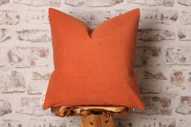 Burnt Orange Corduroy Cushion Cover Mid-Century Modern, Boho Chic - image 1