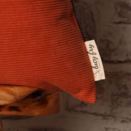 Burnt Orange Corduroy Cushion Cover Mid-Century Modern, Boho Chic - thumbnail 3