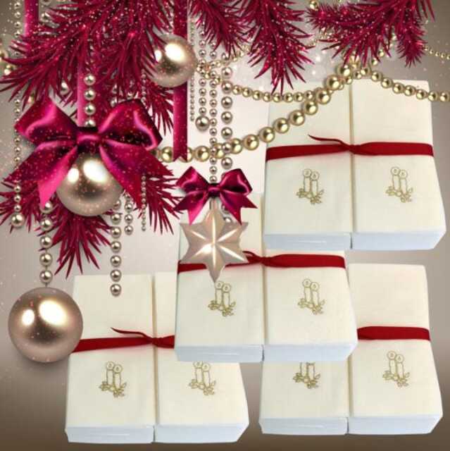 Embossed Candle Guest Hand Towels Nature's Linen Holiday Decor - image 1