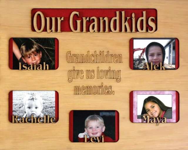 1 To 5 Grandkids Names Mat Insert - Only For 11x14 Picture Frame - Gifts Grandparents Grandchildren Personalized Customized - image 1