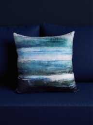 Seascape Abstract Ocean-Inspired Pillow Cover - Blue & Green Watercolor Design Coastal Home Decor Modern Throw - thumbnail 1