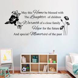 May This Home Be Blessed - 0336, Wall Art Decal, Transfer, Mural, Sticker, 75 Colours, 5 Sizes, Interior Or Exterior Use , Easy To Apply
