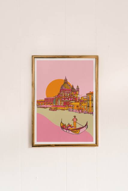 Venice Canale Grande Art Print Colorful Italy Travel Poster - image 1