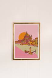 Venice Canale Grande Art Print Colorful Italy Travel Poster - thumbnail 1