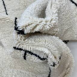 Handmade Beni Ourain Wool Rug Minimalist Moroccan Carpet - 7x10Ft - thumbnail 3