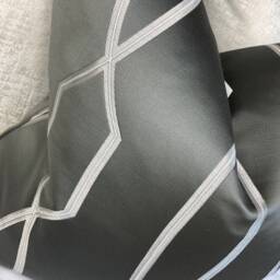 Luxury Cushion Cover, Pillow Throw - Steel Grey, Boutique Hotel Style John Lewis & Partners Hayden Fabric Geometric - thumbnail 2
