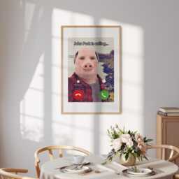 John Pork Wall Art - Custom Background Colour Funny Meme Print Viral Character Poster Internet Trend Home Decor Gift For Fans - thumbnail 2
