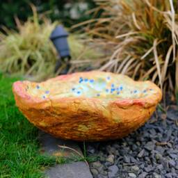 Magnificent Garden Bird Bath & Ornament, Meticulously Handmade Art For The Outdoors - thumbnail 1