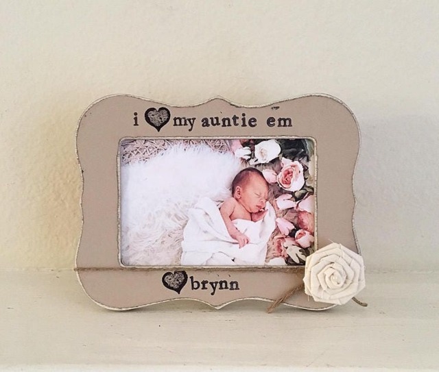 Personalized Aunt Picture Frame Hand-Painted Distressed Farmhouse Decor - image 1