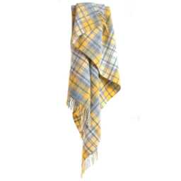 Throw. Cottage Check Throw Ocean Colourway Yellow Blue - thumbnail 4