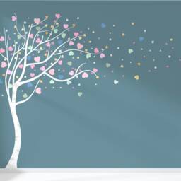 The Large Elegant Rainbow Burst Love Heart Tree. Quality Vinyl Matte Wall Decal Sticker Dd017 - thumbnail 3
