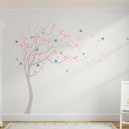 The Large Elegant Rainbow Burst Love Heart Tree. Quality Vinyl Matte Wall Decal Sticker Dd017 - thumbnail 2