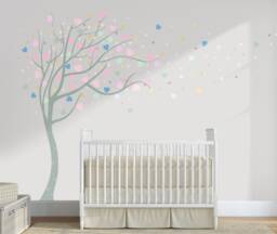 The Large Elegant Rainbow Burst Love Heart Tree. Quality Vinyl Matte Wall Decal Sticker Dd017 - thumbnail 1