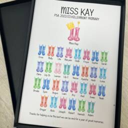 Teachers Gift, Gift From The Class, Personalised Teachers Gift, Wellies Print - thumbnail 3