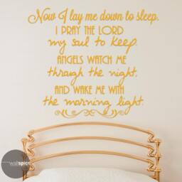 Now I Lay Me Down To Sleep Pray The Lord My Soul Keep Angels Watch Through Night Vinyl Wall Decal Sticker - thumbnail 2
