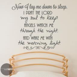 Now I Lay Me Down To Sleep Pray The Lord My Soul Keep Angels Watch Through Night Vinyl Wall Decal Sticker - thumbnail 3
