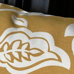 1266. Floral Leaf Ochre 100% Cotton Cushion Cover, Various Sizes - thumbnail 2