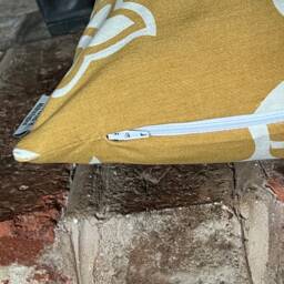 1266. Floral Leaf Ochre 100% Cotton Cushion Cover, Various Sizes - thumbnail 3