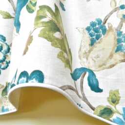Trend 03713 Navy By Jaclyn Smith - Window Valance Corded Lined Scalloped Linen Blend Designer Fabric - thumbnail 2