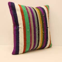 Throw Kilim Pillow Case 20x20 - 50x50 cm Anatolian Kelim Turkish Pillow Kilim Cushion Art Deco Cover Sofa Home Ef-108 - thumbnail 2