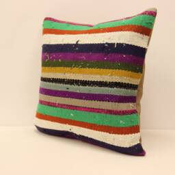 Throw Kilim Pillow Case 20x20 - 50x50 cm Anatolian Kelim Turkish Pillow Kilim Cushion Art Deco Cover Sofa Home Ef-108 - thumbnail 3