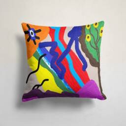 Abstract Colorful Art Cushion Cover/Colorful Patterned Sofa Case/Multi Color Throw Pillow Cover/Pillow Case For Garden/Gift Her - thumbnail 3