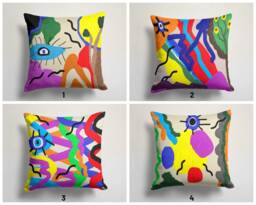 Abstract Colorful Art Cushion Cover/Colorful Patterned Sofa Case/Multi Color Throw Pillow Cover/Pillow Case For Garden/Gift Her - thumbnail 1