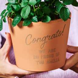 Personalized Congratulations Plant Pot - Engraved Terracotta Garden Decor - thumbnail 2