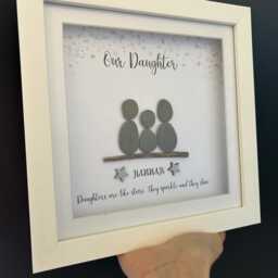 Our Daughter, Framed Pebble Picture, Milestone Birthday Gift, Wall Decor, Daughter Quote Keepsake, Sentimental Token For Her, 18Th, 21st, 30Th - thumbnail 2