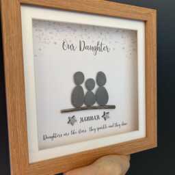 Our Daughter, Framed Pebble Picture, Milestone Birthday Gift, Wall Decor, Daughter Quote Keepsake, Sentimental Token For Her, 18Th, 21st, 30Th - thumbnail 3