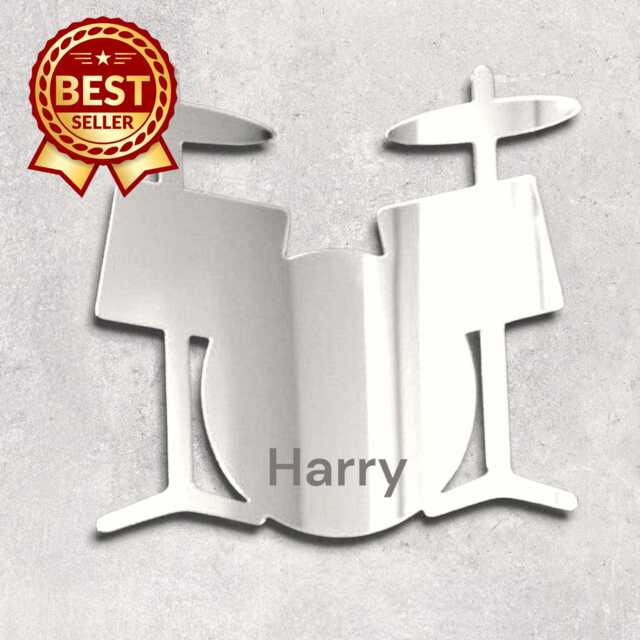 Drum Kit Acrylic Mirror Wall Art - Many Size & Colour Options - Bespoke Items Made - image 1