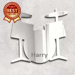 Drum Kit Acrylic Mirror Wall Art - Many Size & Colour Options - Bespoke Items Made