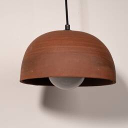 Handmade Terracotta Pendant Chandelier Wabi Sabi Ceramic Kitchen Lamp - 15 Inch - thumbnail 3