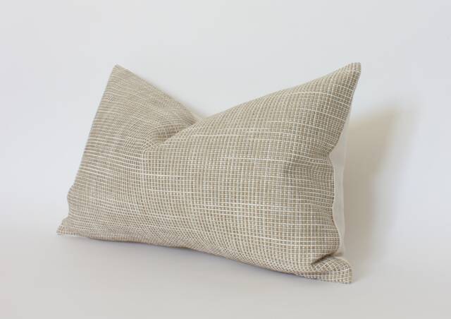 Beige Lumbar Pillow, Textured Pillow Covers, Tan Throw Decorative Pillows For Sofa, Cream Ivory Cushion Case -- Layla - image 1